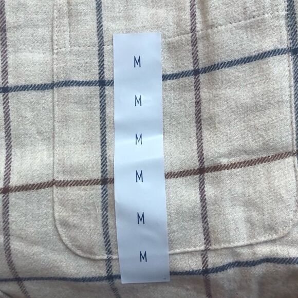 CROFT & BARROW Flannel Shirt, Tan/Beige Size M NWT - Picture 7 of 7